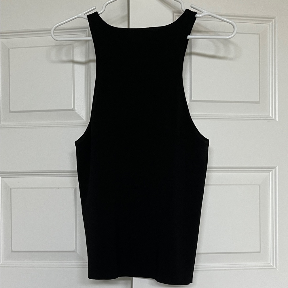 J. Crew Black Racerback Ribbed Tank Top - Picture 3 of 4